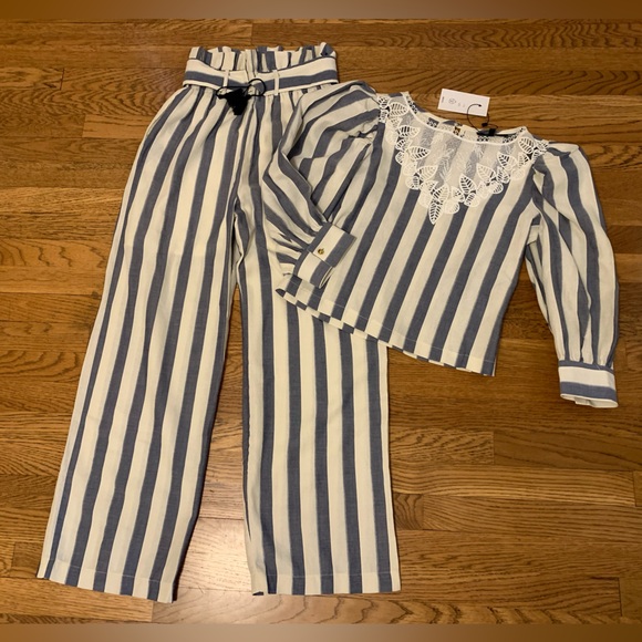NWT striped high-rise cotton pants size S - Picture 15 of 15